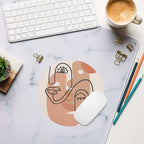 Mouse pad „Dual Faces” — Artă minimalistă continuă | Suprafață textilă anti‑alunecare | Dreptunghi & Rotund