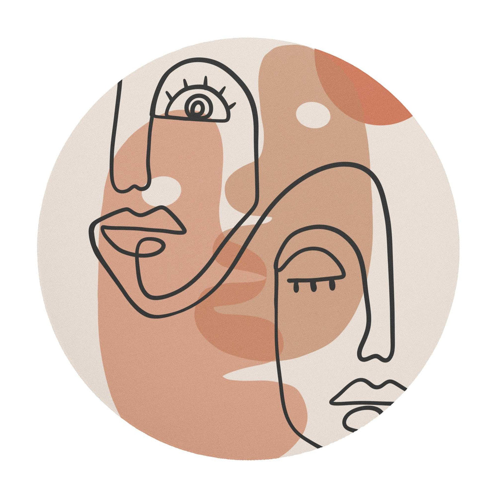 Mouse pad „Dual Faces” — Artă minimalistă continuă | Suprafață textilă anti‑alunecare | Dreptunghi & Rotund