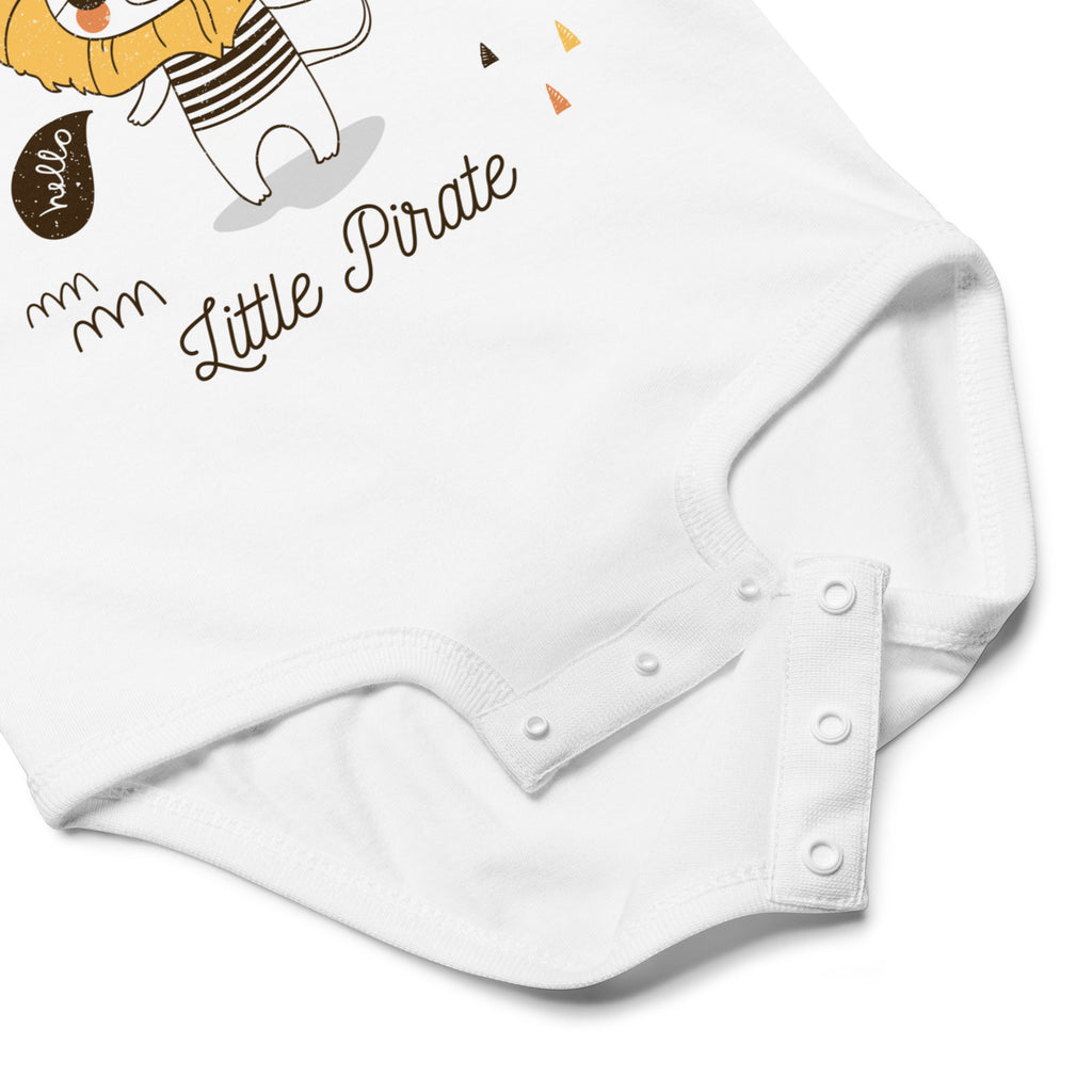 Body bebelusi Little Pirate alb, bumbac 100% premium, design colorat