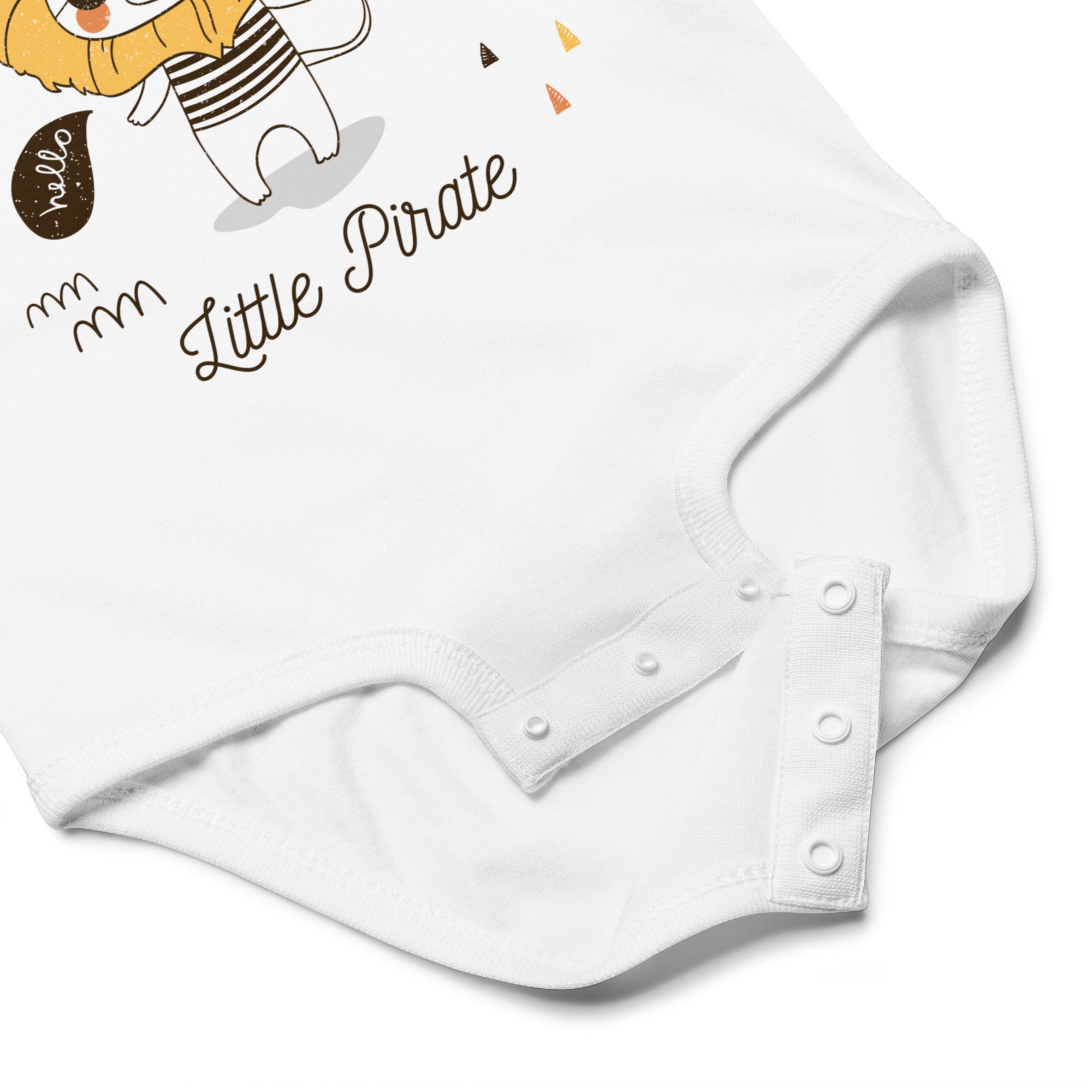 Body bebelusi Little Pirate alb, bumbac 100% premium, design colorat