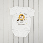 Body bebelusi Little Pirate alb, bumbac 100% premium, design colorat, vedere frontala