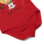Body bebelusi Little Pirate rosu, bumbac 100% premium, design colorat, 12 luni