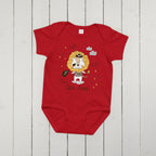 Body bebelusi Little Pirate rosu, bumbac 100% premium, design colorat, fata