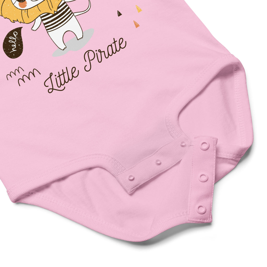 Body bebelusi Little Pirate roz, bumbac 100% premium, design colorat