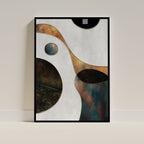 Poster & Tablou forme geometrice fluide – Design elegant cu accente aurii | A4, A3, B2, B1