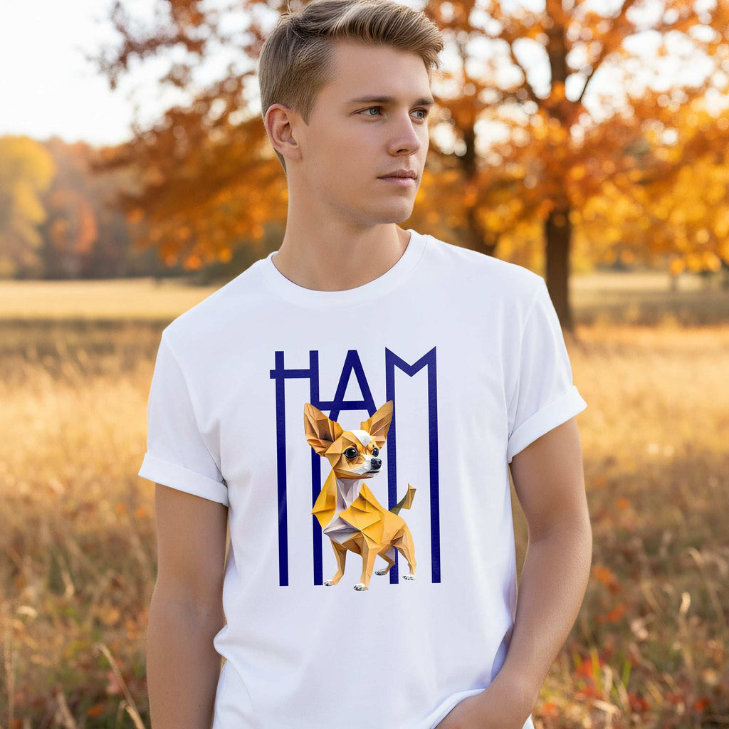 Tricou Unisex cu Chihuahua Origami - "Ham"
