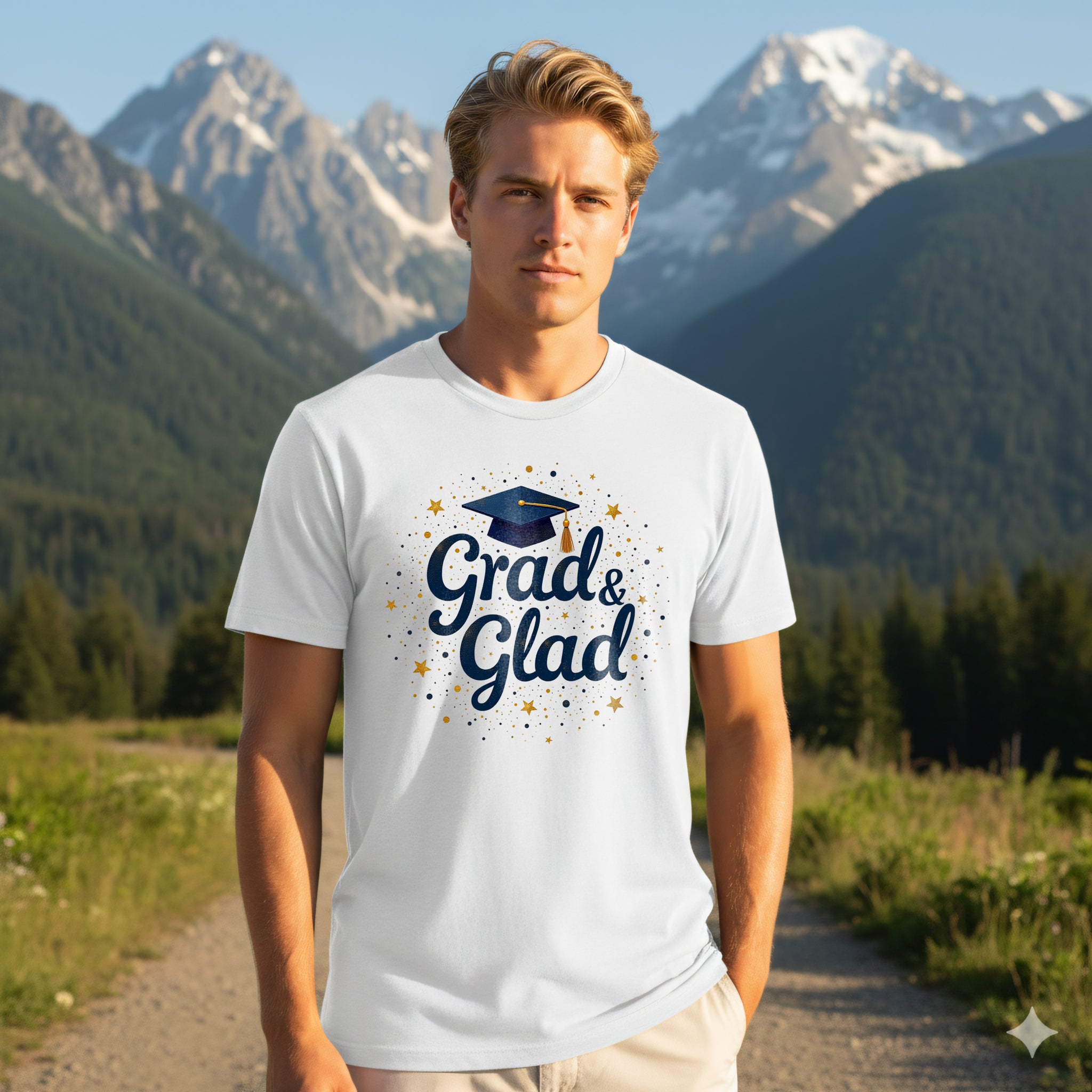 Tricou Unisex "Grad & Glad" - 100% Bumbac | Design Absolvire