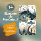 Elemente ale Naturii - Ilustrații Digitale cu Acuarele, pentru Printuri și Proiecte Creative