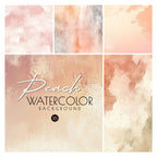 Fundaluri Digitale Piersică Watercolor - 16 Imagini PNG de Înaltă Rezoluție