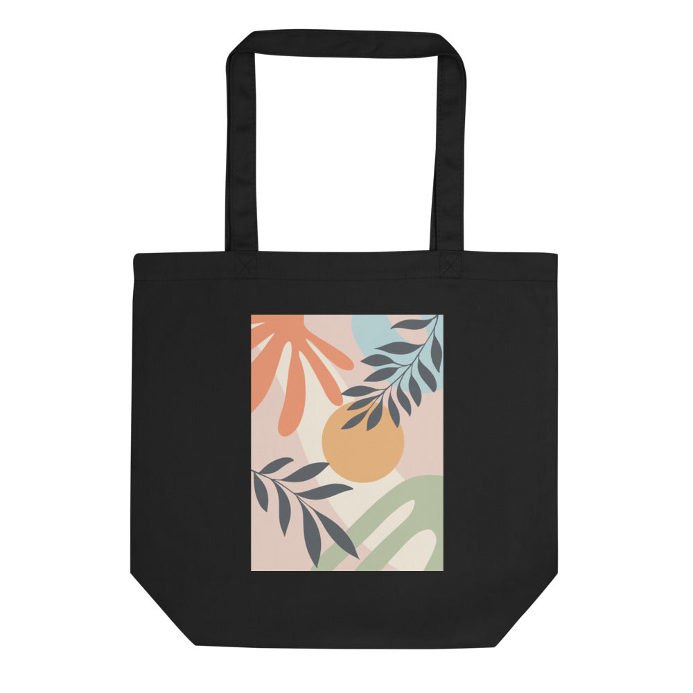 Sacoșă Eco „Forme Botanice” – 100% Bumbac Organic | Design Abstract | Reutilizabilă