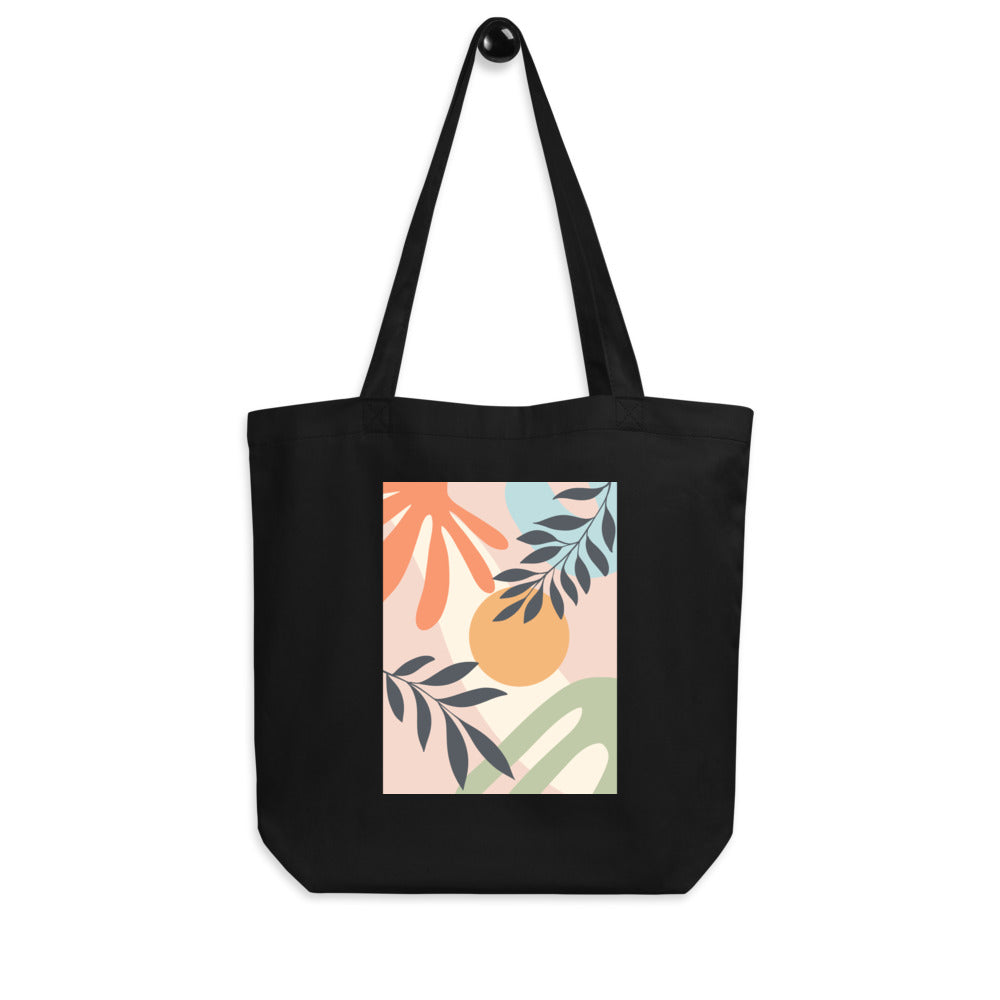 Sacoșă Eco „Forme Botanice” – 100% Bumbac Organic | Design Abstract | Reutilizabilă