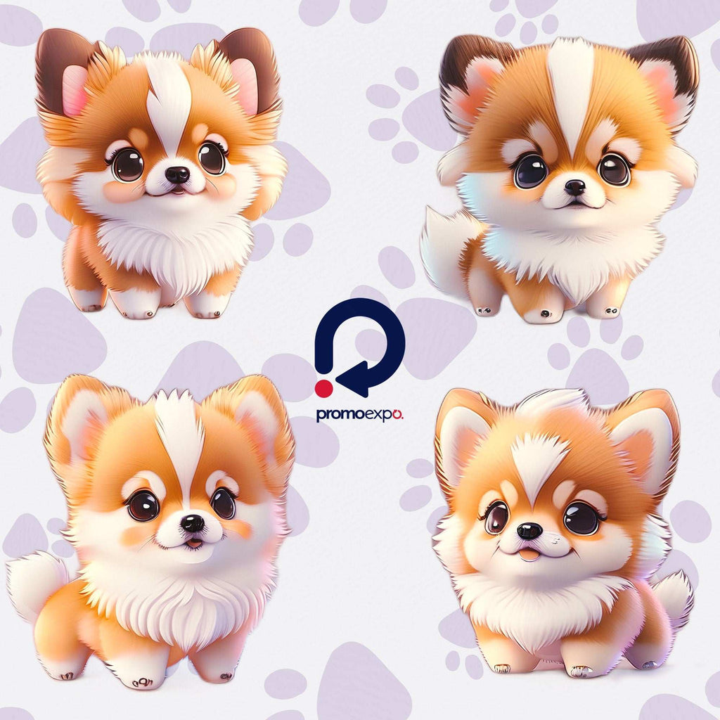 Clipart cu Pui de Lup și Cățeluși în Stil Anime