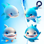 Cute Anime Sharks & Dolphins – Clipart PNG adorabil cu rechini și delfini în stil anime