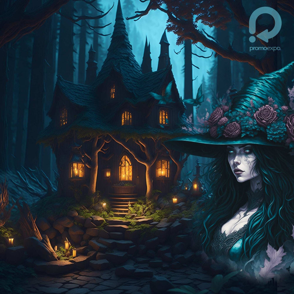 Watercolor Witch Clipart – Set PNG cu vrăjitoare, pălării, elemente mistice și gotice pentru Halloween și design fantasy