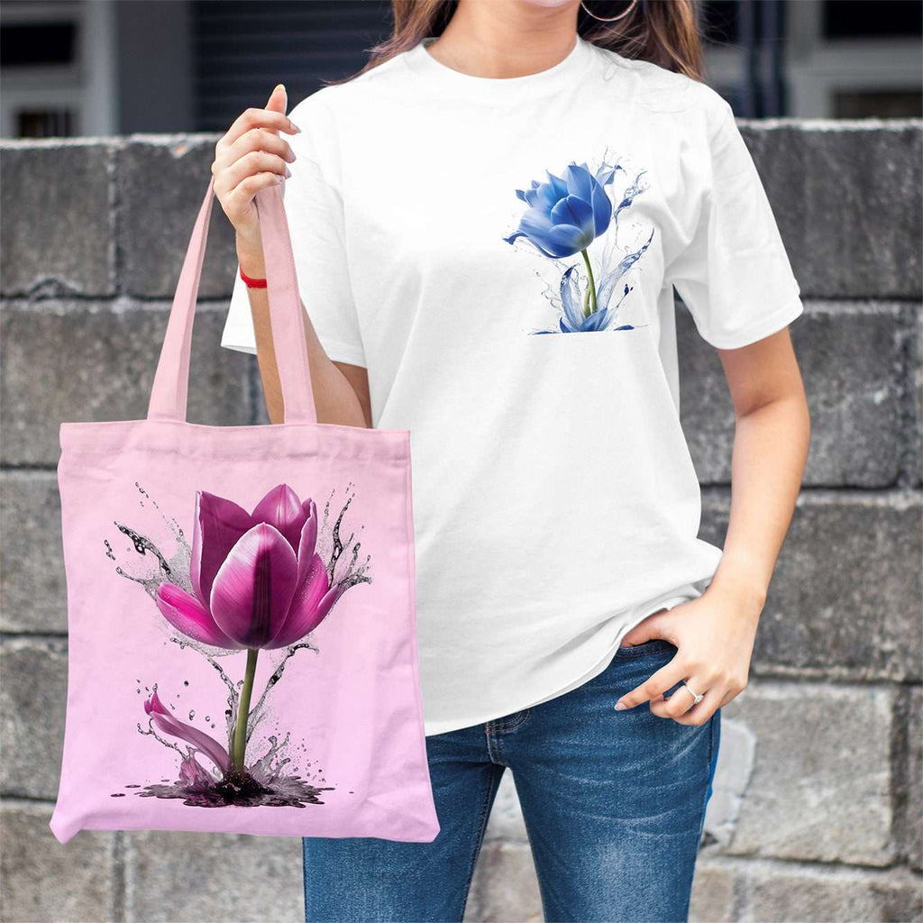 Clipart Acuarelă Lalele cu Stropi de Apă, Ilustrații Florale