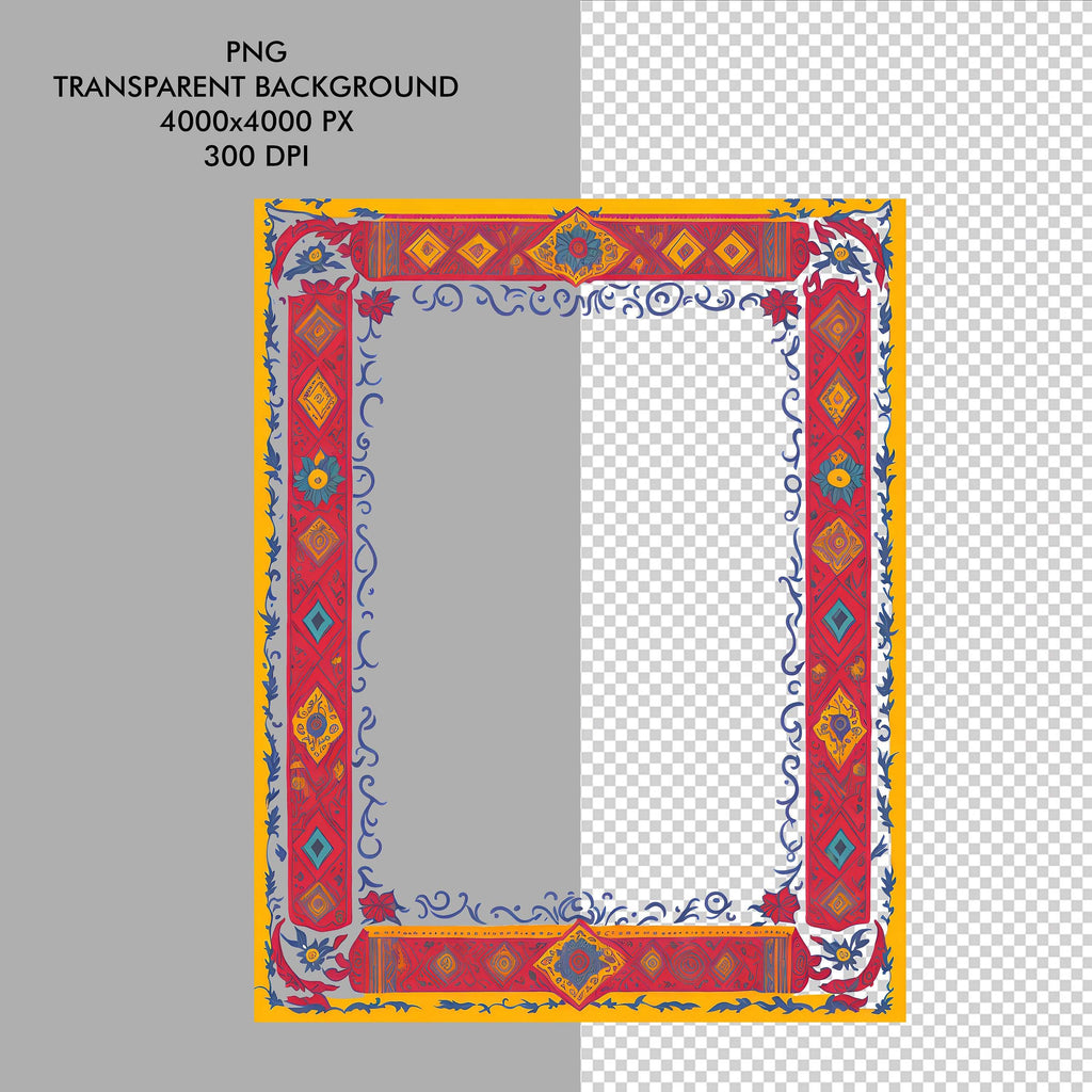 Clipart Rame Etnice, Rame Decorative cu Motive Tradiționale