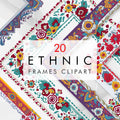 Clipart Rame Etnice, Rame Decorative cu Motive Tradiționale