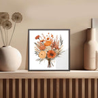 Terracotta – Clipart PNG cu flori boho de toamnă în nuanțe neutre și aranjamente rustice