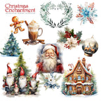 Clipart de Crăciun - Ilustrații Digitale PNG cu Peisaje de Iarnă și Decorațiuni Festive