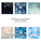 Snowflake Symphony – Fundaluri digitale seamless în acuarelă cu fulgi de zăpadă