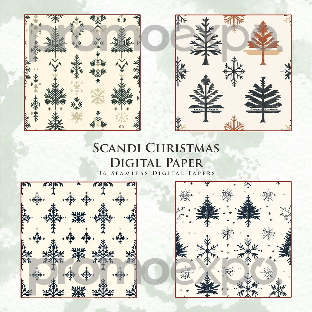 Scandi-Inspired Christmas – Pachet Digital cu Fundaluri de Crăciun în Stil Nordic