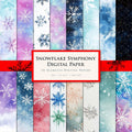 Snowflake Symphony Watercolor Winter Digital Papers – Seamless Winter Backgrounds, Scrapbooking, Cards, Crafts, Sublimation Holiday Projects, Christmas crafting materials
seamless snowflake patterns
snowy watercolor textures
festive holiday papers