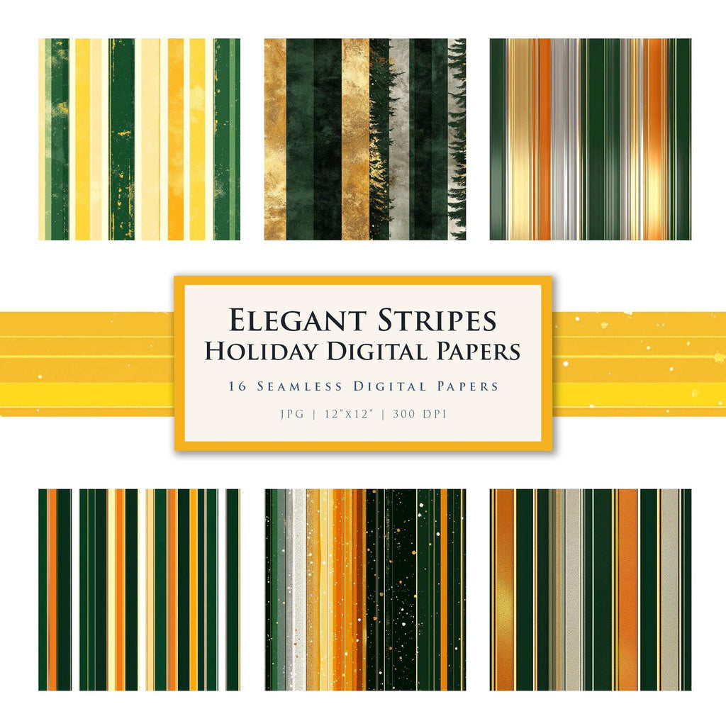 Hârtie Digitală Dungi Elegante, Modele Festive cu Dungi Continue