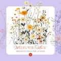 Wildflower Magic – Clipart PNG cu flori sălbatice în stil acuarelă, borduri florale și coroane decorative