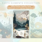 Earth Elements, Serene Nature-Inspired Cards, Watercolor Illustrations, Soft colors, earthy tones, Wall Art, Digital Print, High Resolution