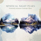 Mystical Night Peaks, Mountains Clipart, Watercolor Night Sky, Night Forest, Mountain Landscapes, Mountains Night Sky, Moonlit Mountain