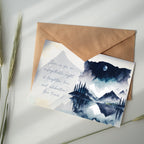 Celestial Beauty: Mountains Clipart - Watercolor Night Sky - Forest Clipart - Mountain Landscapes - Mountains in Night Sky Moonlit Mountain