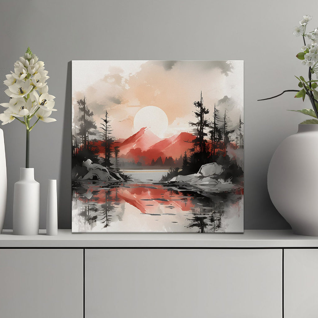 Rustic Tranquility - Muted Ink Painting - Watercolor Autumn - Watercolor Forest - Fall Landscapes - Autumn Forest - Wall Art - Autumn Print