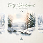 Frosty Wonderland, Winter Watercolor Scenery, Watercolor Landscapes, Landscapes Clipart, Winter Scenes, Winter Clipart, Fine Art Landscapes