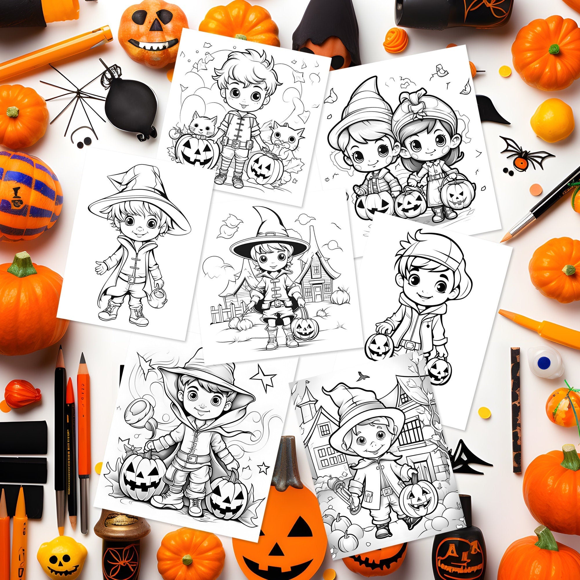 pagini de colorat de Halloween pentru copii