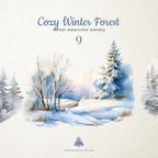 Cozy Winter Forest, Winter Watercolor Scenery, Watercolor Landscapes, Landscapes Clipart, Winter Scenes, Winter Clipart, Fine Art Landscapes