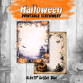 Printable Halloween Stationery - Letter Paper - Letterheads - 18 Designs - 8.5in x 11in - Commercial Use, Printable Pages, Halloween Paper