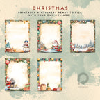 Festive Christmas Stationery Set - Letter & A4 - Letterheads - 17 Designs, Christmas Frame, Commercial Use, Printable Pages, Christmas Paper