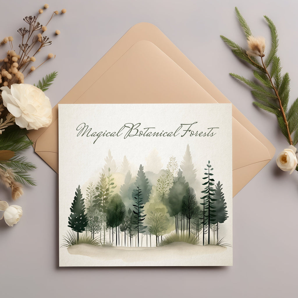 Magical Botanical Forests Watercolor, Fennel, Chamomile, Lemongrass, Whimsical Botanical Illustrations, Unique Nature Art - Enchanted Herbal