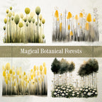 Magical Botanical Forests Watercolor, Fennel, Chamomile, Lemongrass, Whimsical Botanical Illustrations, Unique Nature Art - Enchanted Herbal
