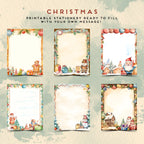 Festive Christmas Stationery Set - Letter & A4 - Letterheads - 17 Designs, Christmas Frame, Commercial Use, Printable Pages, Christmas Paper