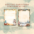 Festive Christmas Stationery Set - Letter & A4 - Letterheads - 17 Designs, Christmas Frame, Commercial Use, Printable Pages, Christmas Paper