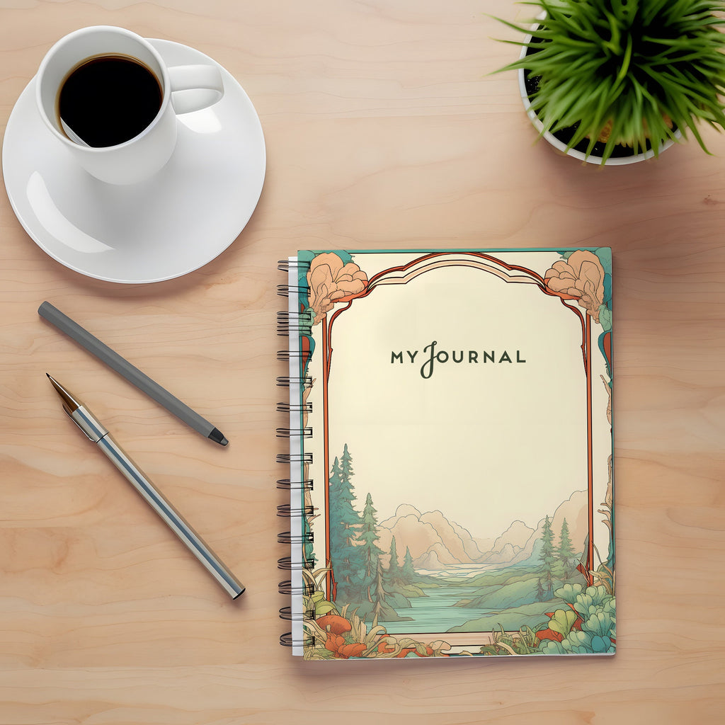 Mountain Landscape Journal Pages | Printable Stationery Set | A4 & Letter Sizes | Mountains Scene | Commercial Use | Printable Pages