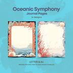 Oceanic Symphony Journal Pages | 16 Printable Art Nouveau Designs" "Siren Serenade Stationery Set | 16 Elegant Ocean-Themed Pages" "Coral Rhapsody Journal | 16 Artistic Ocean Scenes | Printables" PromoExpo