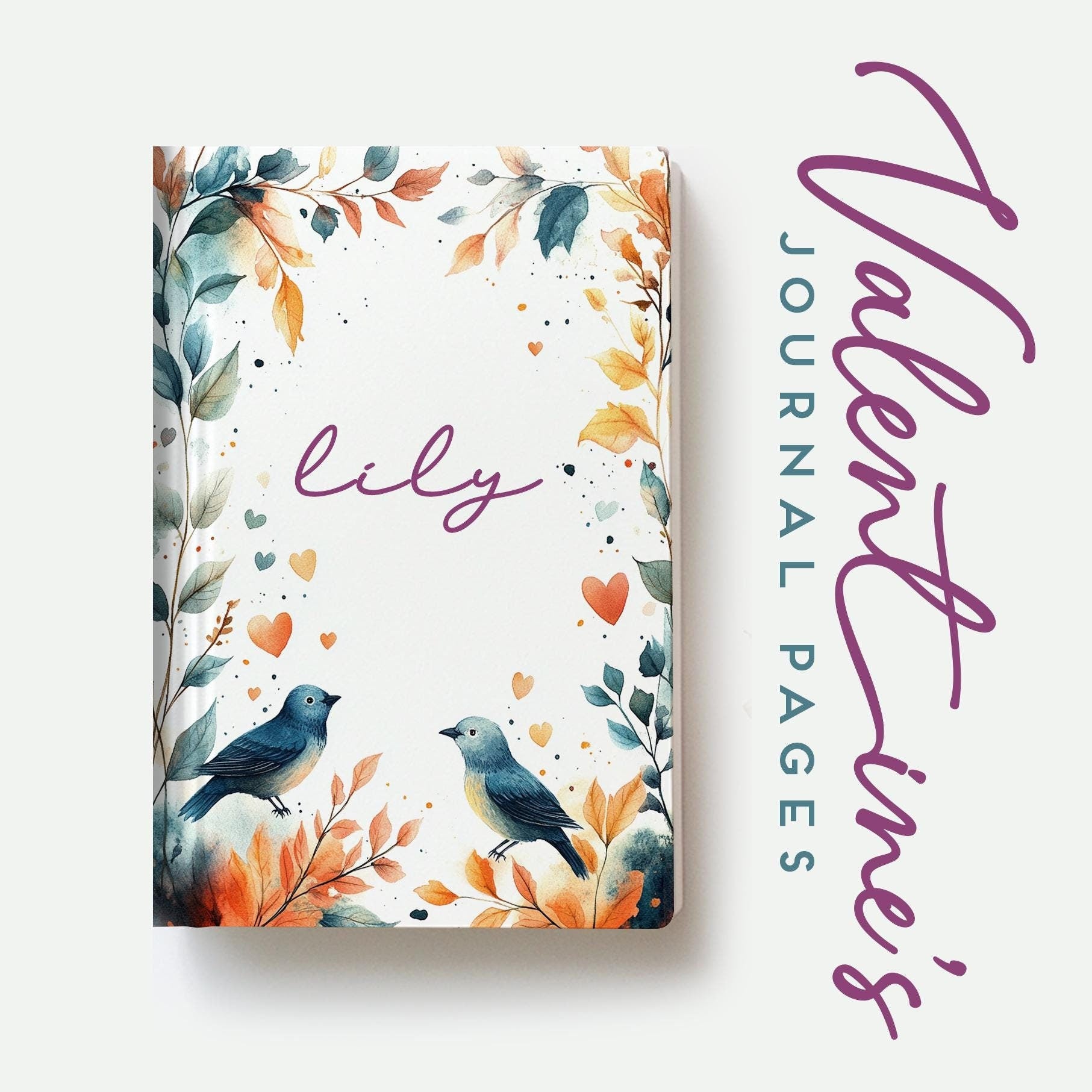 Printable Valentines Day Stationery Set, Letter and A4, Watercolor Hearts, Birds, Feathers, Commercial Use, Printable Pages, Valentines Journal, Watercolor Journal
Love Theme Printables Romantic Stationery, Digital Journal Kit Journaling Pages Love