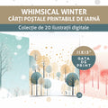 Carti postale de iarna colecție de 20 ilustrații digitale