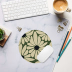 Mouse pad „Margarete Grafice” — Design floral stilizat | Suprafață textilă anti‑alunecare | Dreptunghi & Rotund
