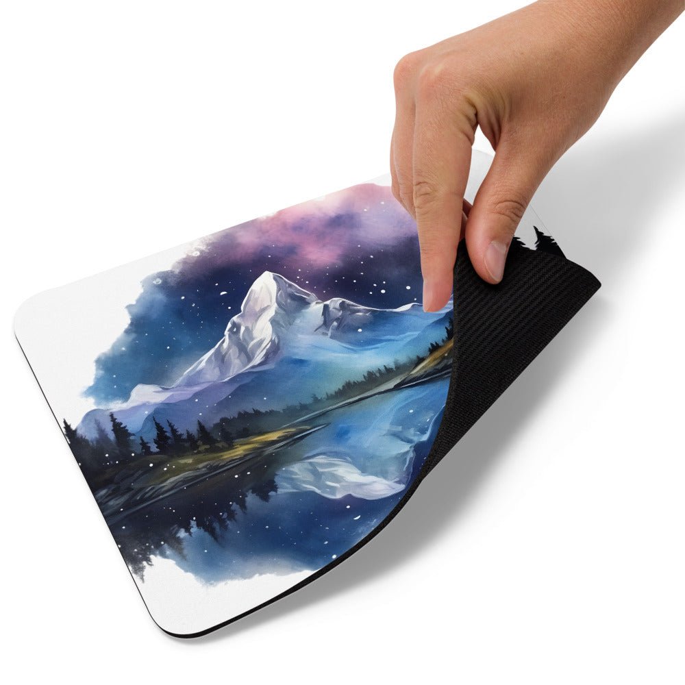 Mouse Pad „Peisaj Cosmic Montan” | Suprafață Textilă sau Neopren | Design Artistic Zen