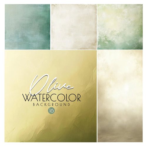 16 Fundaluri Texturate în Nuanțe de Verde Măsliniu – PNG 300 DPI, Minimalist și Versatil