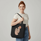 Sacoșă „Dual Faces” — Design minimalist continuu | Bumbac eco 100% | Negru & Natur