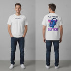 Tricou unisex „Play > Pause Glitch” – Design retro walkman anii ’80